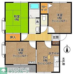 ハイツシャラ 3DKの間取図画像