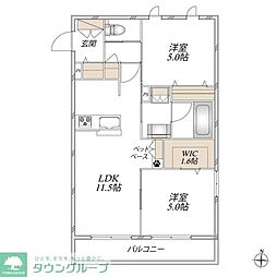(仮称)千代ケ丘9丁目メゾン 2LDKの間取図画像