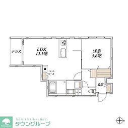ゼファーヒルズ 1LDKの間取図画像