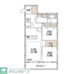 (仮称)中野島メゾン 2LDKの間取図画像