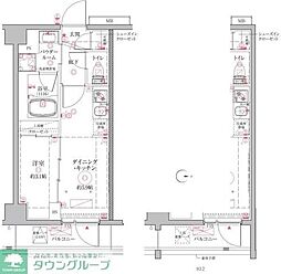 川崎市高津区二子1丁目マンション 1DKの間取図画像