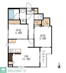 Orangefarm 2LDKの間取図画像
