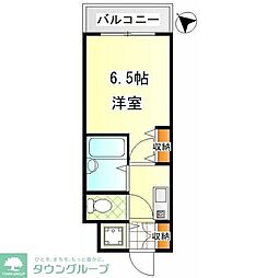 ベルコート3 1Kの間取図画像