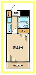 ドミール登戸 1Kの間取図画像