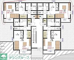 川崎市多摩区堰3丁目アパート 1Kの間取図画像