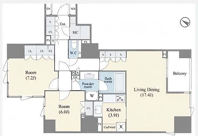 間取り 角部屋「プレミスト六番町」 6階/-