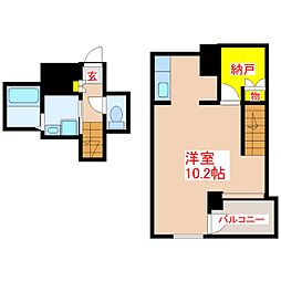 ASレジデンス中央駅 ワンルームの間取図画像