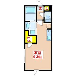 ＬＡＮＤＭＡＲＫ薬師 2階ワンルームの間取り