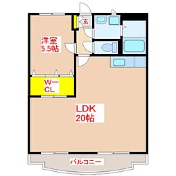センチュリーII 2階1LDKの間取り