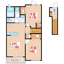 間取図画像 2LDK