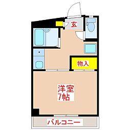 谷口ビル 1Kの間取図画像
