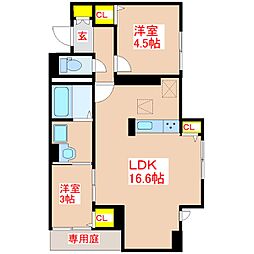 ガーデンコート武町 2LDKの間取図画像