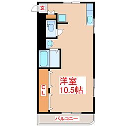 アミティハイツ ワンルームの間取図画像