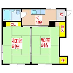 井上ビル 2Kの間取図画像