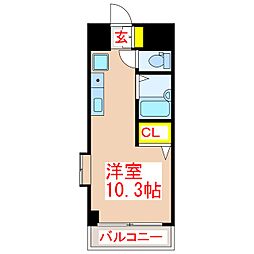 グリンビュー武 ワンルームの間取図画像