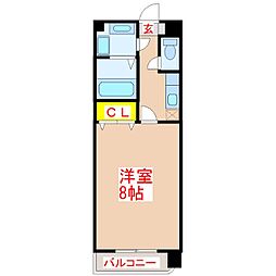 グラン・ビュー高麗 1Kの間取図画像