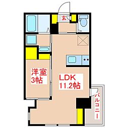 LANDMARK城西本通 1LDKの間取図画像