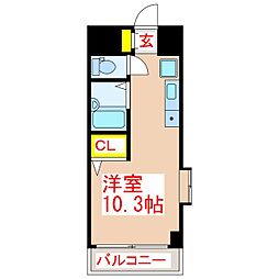 グリンビュー武 ワンルームの間取図画像