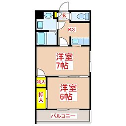 ロイヤルメゾン城西 2Kの間取図画像