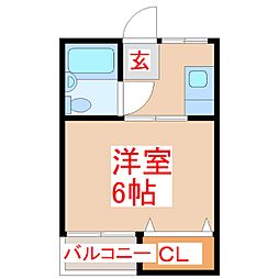 UTスペース 1Kの間取図画像