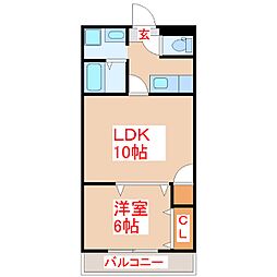ヴィラ12 1LDKの間取図画像