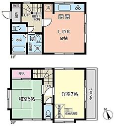 相模原市南区若松　中古戸建 2LDKの間取り