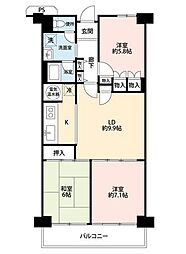 本厚木スカイハイツ 3LDKの間取図画像