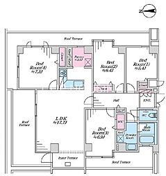 プリシード本厚木 4LDKの間取図画像