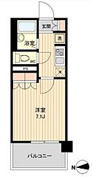 都営大江戸線 東新宿駅 徒歩8分の賃貸マンション 10階1Kの間取り