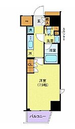 都営大江戸線 若松河田駅 徒歩2分の賃貸マンション 12階1Kの間取り