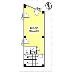 JR山手線 恵比寿駅 徒歩8分の賃貸マンション 2階1Kの間取り