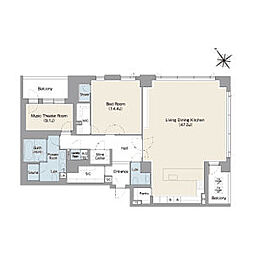 東京メトロ南北線 白金台駅 徒歩10分の賃貸マンション 3階2LDKの間取り