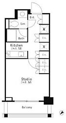 都営三田線 目黒駅 徒歩6分の賃貸マンション 2階1Kの間取り