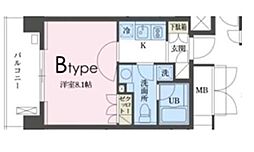 都営大江戸線 東新宿駅 徒歩2分の賃貸マンション 3階1Kの間取り