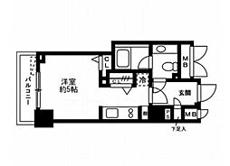 JR山手線 恵比寿駅 徒歩10分の賃貸マンション 3階ワンルームの間取り