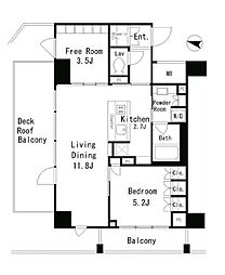 JR山手線 目黒駅 徒歩8分の賃貸マンション 5階1SLDKの間取り