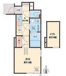 JR山手線 高田馬場駅 徒歩6分の賃貸アパート 1階1Kの間取り