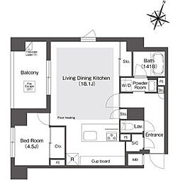 東急田園都市線 池尻大橋駅 徒歩5分の賃貸マンション 1階1LDKの間取り