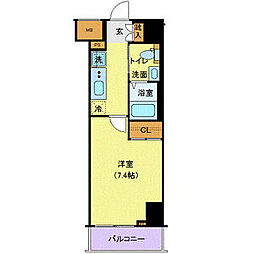 東急目黒線 大岡山駅 徒歩12分の賃貸マンション 2階1Kの間取り