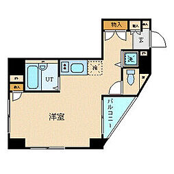 JR山手線 目黒駅 徒歩7分の賃貸マンション 5階ワンルームの間取り