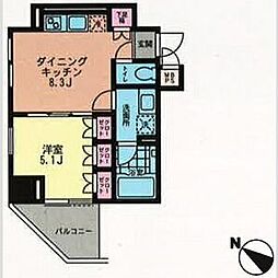 東急田園都市線 池尻大橋駅 徒歩9分の賃貸マンション 2階1DKの間取り