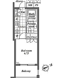 東京メトロ日比谷線 恵比寿駅 徒歩4分の賃貸マンション 3階ワンルームの間取り