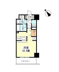 京王井の頭線 神泉駅 徒歩3分の賃貸マンション 4階ワンルームの間取り