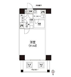 JR山手線 恵比寿駅 徒歩1分の賃貸マンション 4階1Kの間取り
