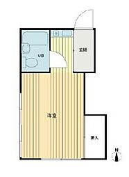 JR山手線 新大久保駅 徒歩7分の賃貸アパート 1階ワンルームの間取り