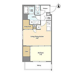 西武新宿線 下落合駅 徒歩2分の賃貸マンション 5階1LDKの間取り