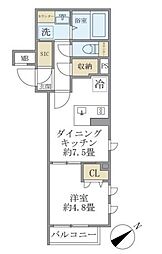 東京メトロ東西線 早稲田駅 徒歩7分の賃貸マンション 1階1LDKの間取り