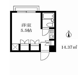 JR山手線 恵比寿駅 徒歩10分の賃貸マンション 3階ワンルームの間取り