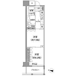 JR山手線 目黒駅 徒歩6分の賃貸マンション 4階2Kの間取り