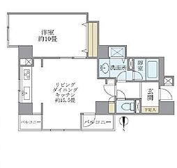 都営大江戸線 牛込柳町駅 徒歩2分の賃貸マンション 7階1LDKの間取り